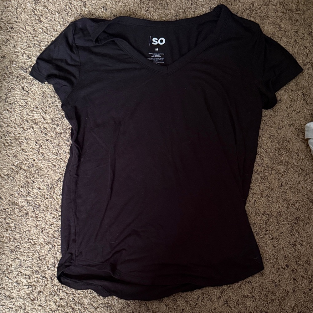 SO Women's Classic Black V-Neck Tee